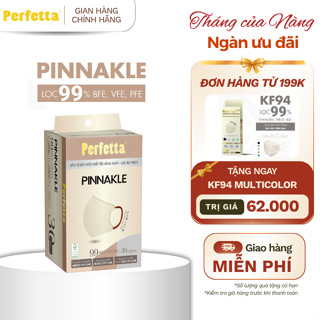 (TẶNG KF94 ĐH 199K) Khẩu Trang 5D Perfetta Pinnakle 30 Cái/Hộp - Lớp Siêu Mềm, Quai Đeo Thun Bông, Lọc Bụi Mịn PM2.5