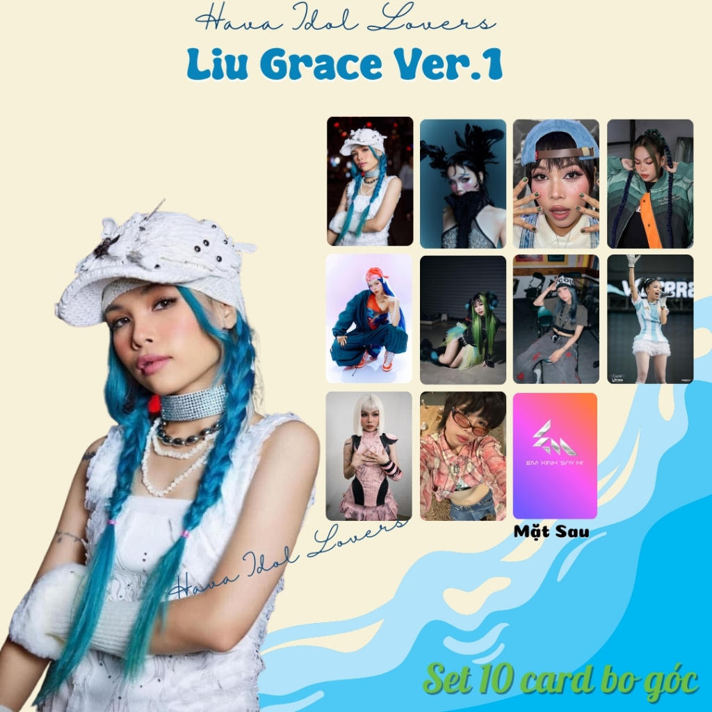 SET 10 Card Bo Góc LIU GRACE - Em Xinh | Photocard "Girl Crush" Cực Chất Cán Bóng sleeve sticker