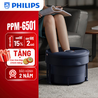  Bồn Ngâm Chân Massage PHILIPS 6501 - Thiết kế gấp gọn,massage ngâm chân thư giãn,gia nhiệt với công suất lớn 800W 
