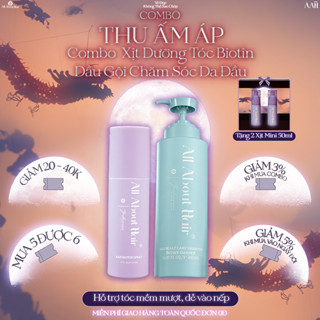 COMBO Dầu gội và Xịt Dưỡng Vegan All About Hair chăm sóc làm sạch da đầu, hỗ trợ nhanh mọc tóc nhanh