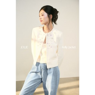  SEO STUDIO - Áo dạ tweed đính kết hoa nổi kim sa - Kelly Jacket 