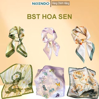 Bộ Sưu Tập Hoa Sen Khăn Lụa Vuông Size 70x70cm KL1