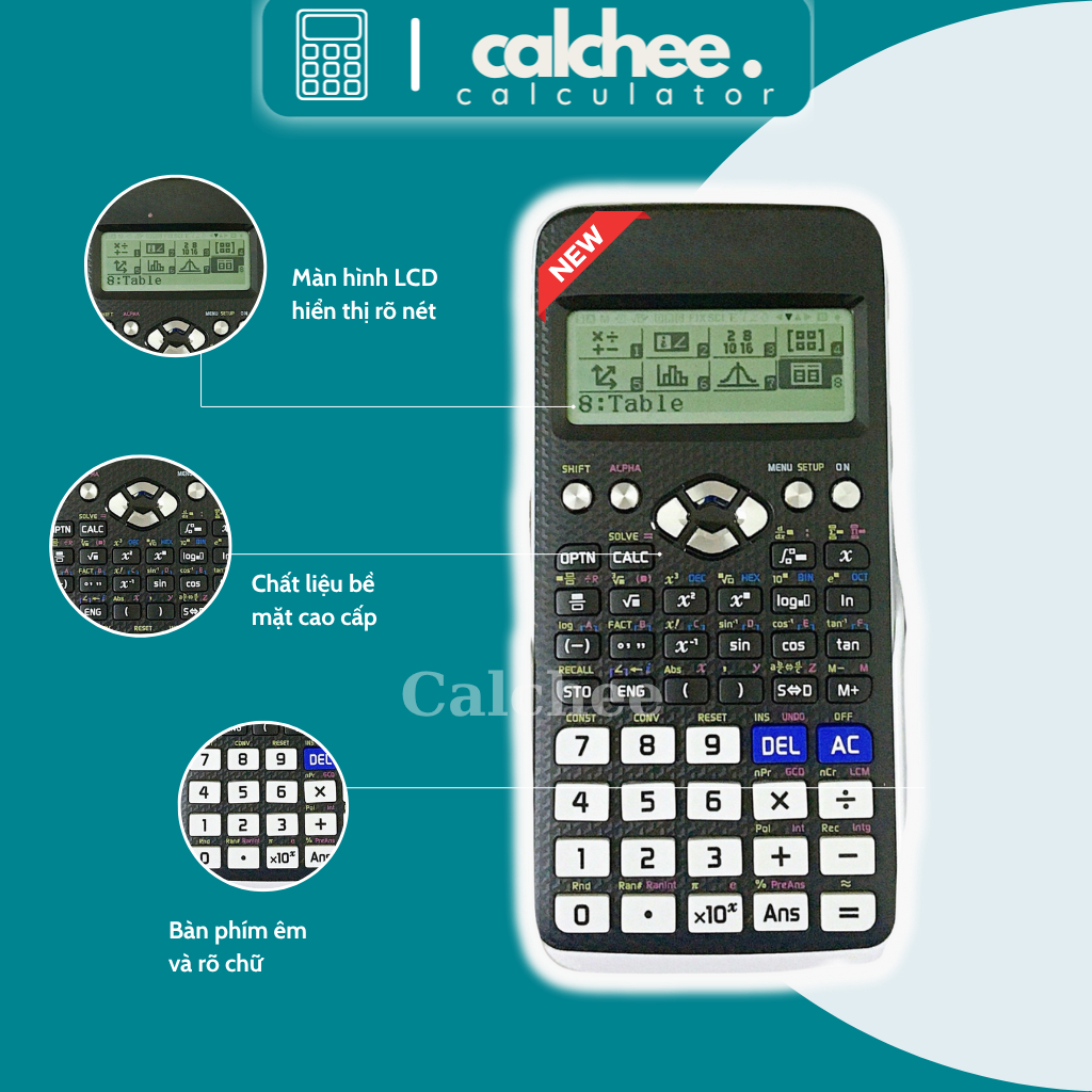 Máy tính FX 580 VNX màu đen trắng – máy tính khoa học fx 580vnx phù hợp học sinh, sinh viên, kế toán