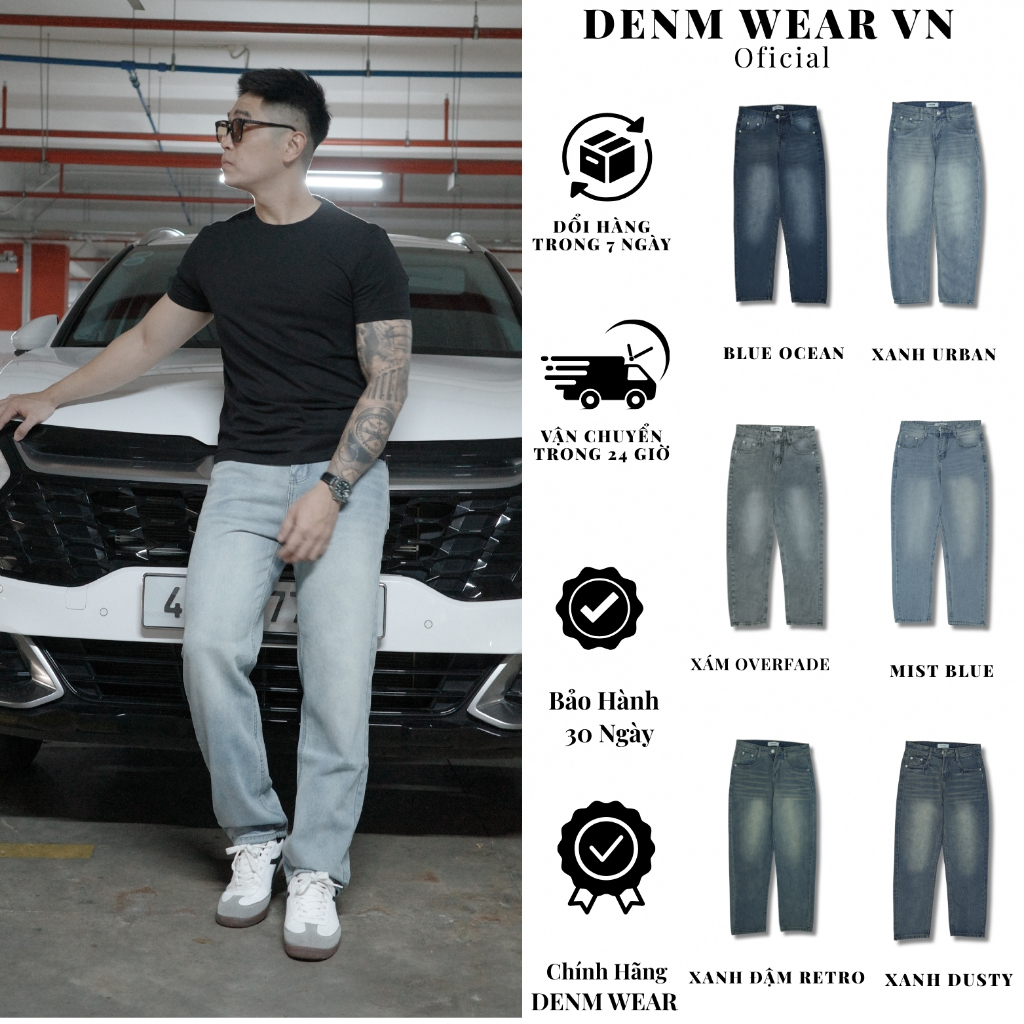 Quần Jeans Nam Ống Suông Đứng Classic – Form Regular Fit , Dễ Phối Đồ Với Mọi Outfit , Chất Jean Cao Cấp