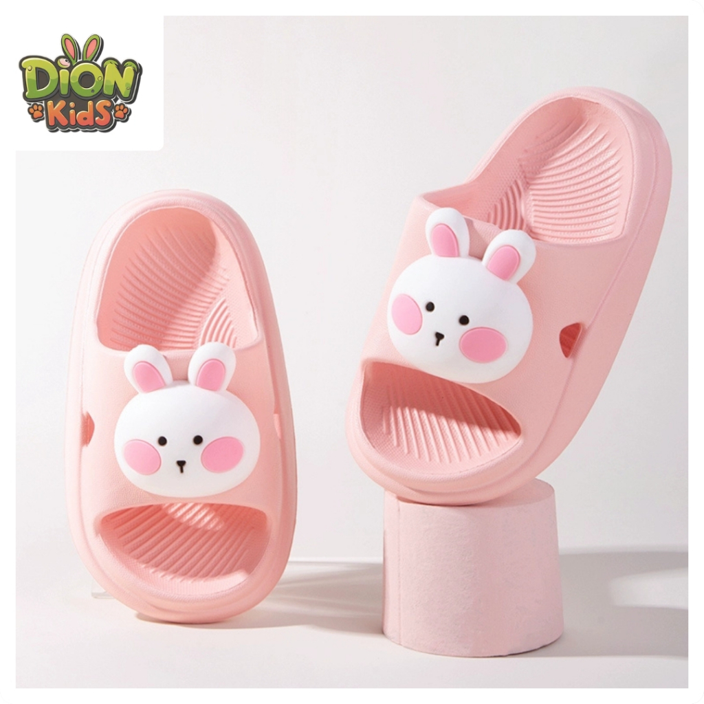 Dép lê thỏ hồng dễ thương cho bé gái, bé trai chất liệu EVA cao cấp, không mùi, êm ái, siêu nhẹ an toàn - Dion Kids