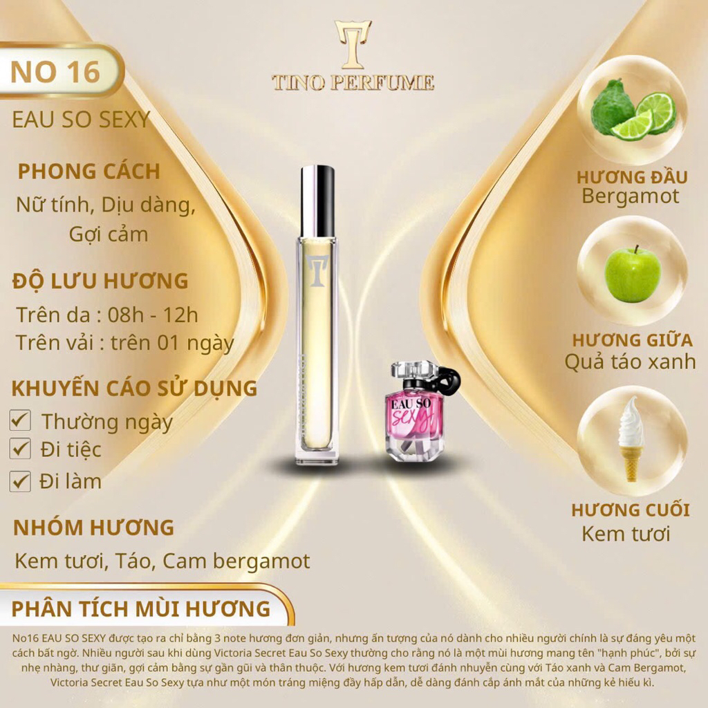 Tino Perfume -No16 EAU SO SEXY (Nữ)