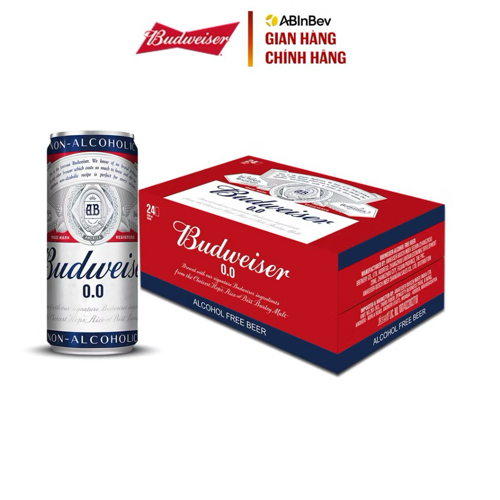Bia Budweiser 0.0 Không Độ Cồn Thùng 24 (330ml/ lon) Nhập Khẩu