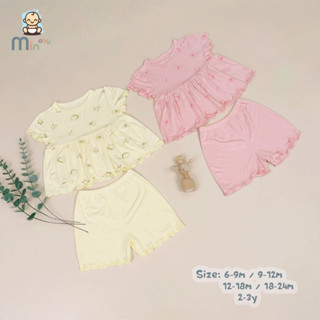 Bộ Cộc Bé Gái Nhún Bèo Mềm Mại, An Toàn Và Dễ Thương Cho Bé Yêu - Hàng Chính Hãng MIN0397