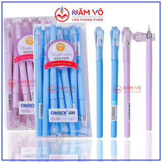 [CS956] HỘP 12 Cây Viết Gel / Bút Gel Nước Hình Kim Cương Chosch CS 956 Ngòi Kim 0.5mm, Mực Đậm Viết Êm (Mực Xanh/ Tím)