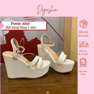 Giày sandal nữ, giày sandal đế xuồng 12cm Degoshin - tôn dáng, nhẹ êm và chắc chân