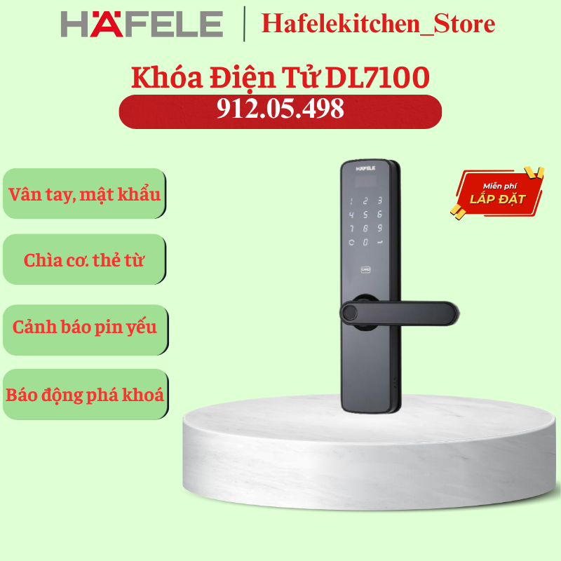 KHÓA ĐIỆN TỬ HAFELE DL7100 912.05.498 – AN TOÀN & TIỆN NGHI CHO NGÔI NHÀ HIỆN ĐẠI