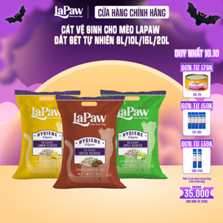 laPaw Cát vệ sinh cho mèo đất sét tự nhiên khử mùi, vón cục, thấm hút 8L/10L/15L/20L