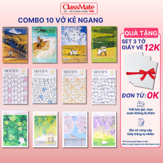 [Tặng 1 Quà] Combo 10 Vở Kẻ Ngang Vở B5 Classmate Vở Kẻ Ngang 80/120/200 Trang Tập Sinh Viên Dòng Kẻ 2 Màu Chống Lóa