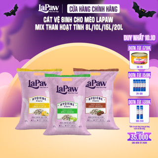 laPaw Cát vệ sinh cho mèo than hoạt tính cao cấp siêu vón cục, siêu khử mùi, thơm lâu, ít bụi 8L/10L/15L/20L