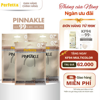 (TẶNG KF94 ĐH 199K) Combo 5 Gói Khẩu Trang Perfetta Pinnakle 3 Lớp Dáng 5D Thời Trang (35 Cái)