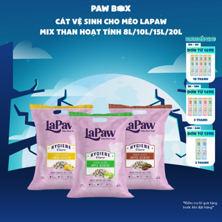 Cát vệ sinh cho mèo laPaw than hoạt tính cao cấp siêu khử mùi và kháng khuẩn, vón cục tốt, thơm lâu 10L/20L
