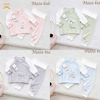  Bộ dài sơ sinh bé trai bé gái Mazakids quần cạp cao chất Nous Cao cấp mềm mại mát co dãn bốn chiều MZ.D25.10 