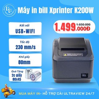   IN WIFI KHÔNG DÂY  Máy in bill chốt live XPRINTER K200W khổ 80mm kết nối USB+WIFI máy in hoá đơn tính tiền không dây 