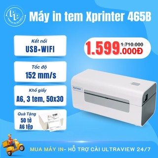 [ IN WIFI KHÔNG DÂY] ]Máy in đơn hàng, mã vận đơn XPRINTER 465B khổ A6 kết nối USB+WIFI, in đơn sàn TMĐT, đơn vận chuyển