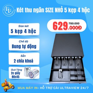  Két thu ngân ngăn kéo đựng tiền AT-335 size nhỏ 5 kẹp 4 hộc,10 kẹp ngăn kéo thu ngân bung tự động kết nối máy in bill 