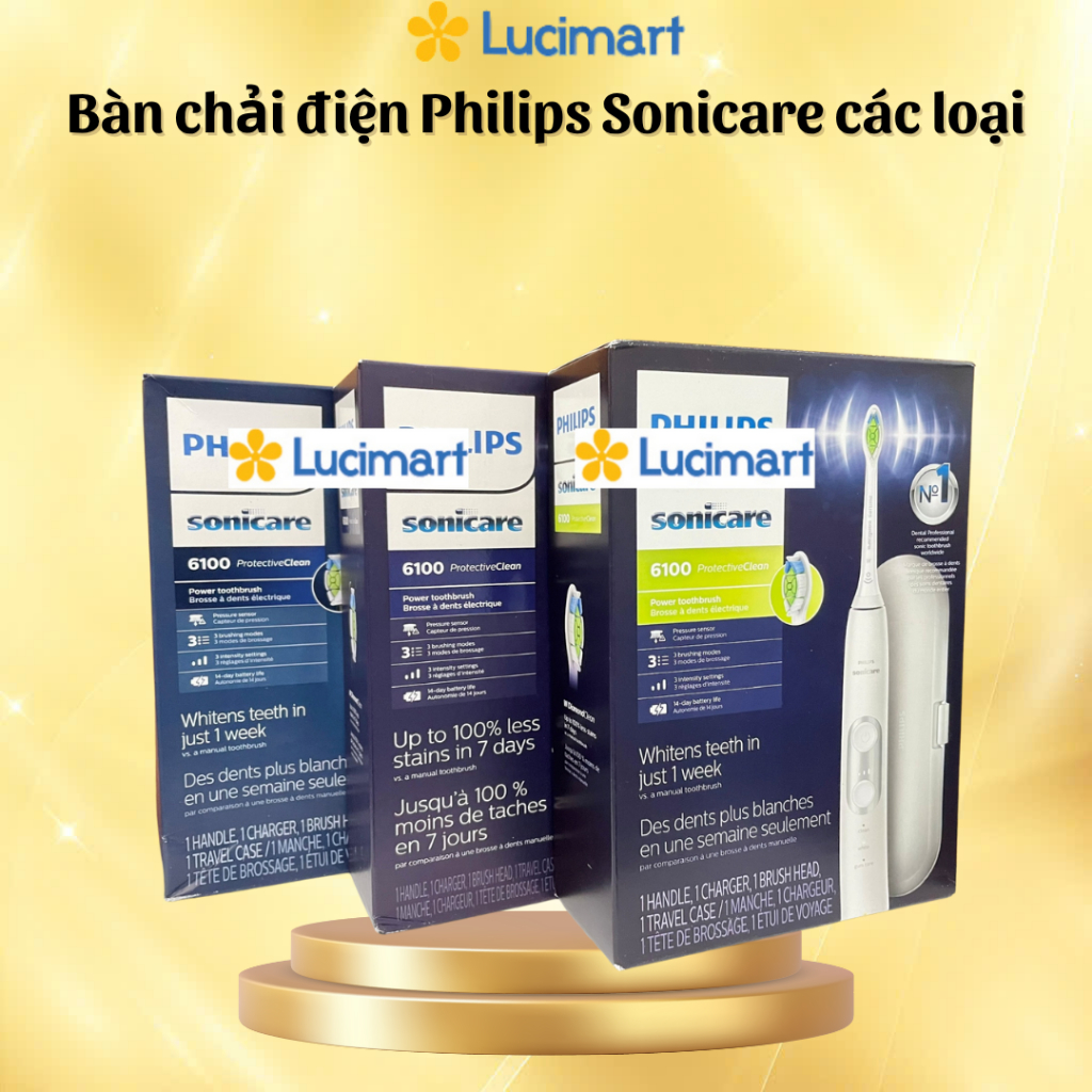 Bàn chải điện Philips Sonicare 3100, Optimal, 5100, 6100, ProfessionalClean