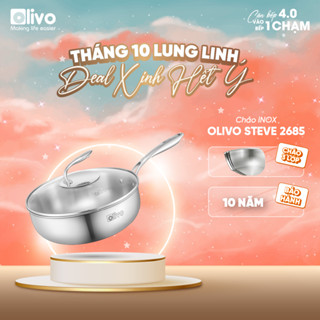 Chảo inox OLIVO Steve 2685 26cm thành chảo 8.5cm - xào rán chống dính tự nhiên - nấu trên mọi loại bếp