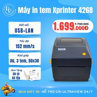 [IN MÁY TÍNH] Máy in đơn hàng, in mã vạch XPRINTER 426B khổ A6, in qua máy tính, máy in mã vạch, tem giá, đơn vận cuyển