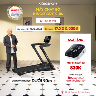 Máy chạy bộ KINGSPORT Legend K-06 Đơn Năng với nâng dốc tự động, động cơ DC tiết kiệm điện