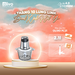 Máy xay thịt đa năng OLIVO FC21 500W - cối thủy tinh cao cấp 2.1L - 2 chế độ điều chỉnh tốc độ