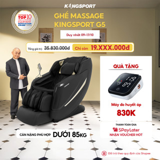 Ghế massage KINGSPORT Standard G5 BLACK cao cấp con lăn 3D với 8 bài tập, massage chuyên sâu