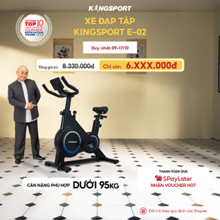 Xe đạp tập KINGSPORT Enjoy E-02 bánh đà 6kg, kháng lực từ tính êm ái, tích hợp đồng hồ đo chỉ số