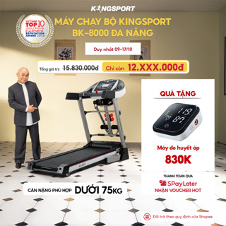 CHỈ GIAO MIỀN NAM | Máy chạy bộ KINGSPORT BK-8000 đa năng, thảm chạy rộng chống trơn, kèm đai massage và thanh gập bụng