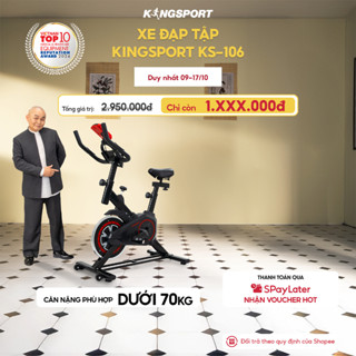 Xe đạp tập KINGSPORT KS-106 với khung sườn chắc chắn, tích hợp đồng hồ đo lường chỉ số