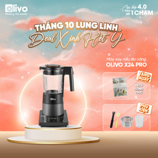 Máy làm sữa hạt OLIVO X24 PRO 2100W dung tích 1,75L xay nấu đa năng chống trào, mâm nhiệt gốm chống dính