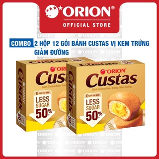  Combo 2 Hộp 12 Gói Bánh Custas Kem Trứng Giảm Đường  282g  