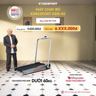 CHỈ GIAO MIỀN NAM | Máy chạy bộ KINGSPORT Gen 02 nhỏ gọn, tốc độ tối đa 8km/h, khung sườn chắc chắn, độ dốc 3 cấp độ
