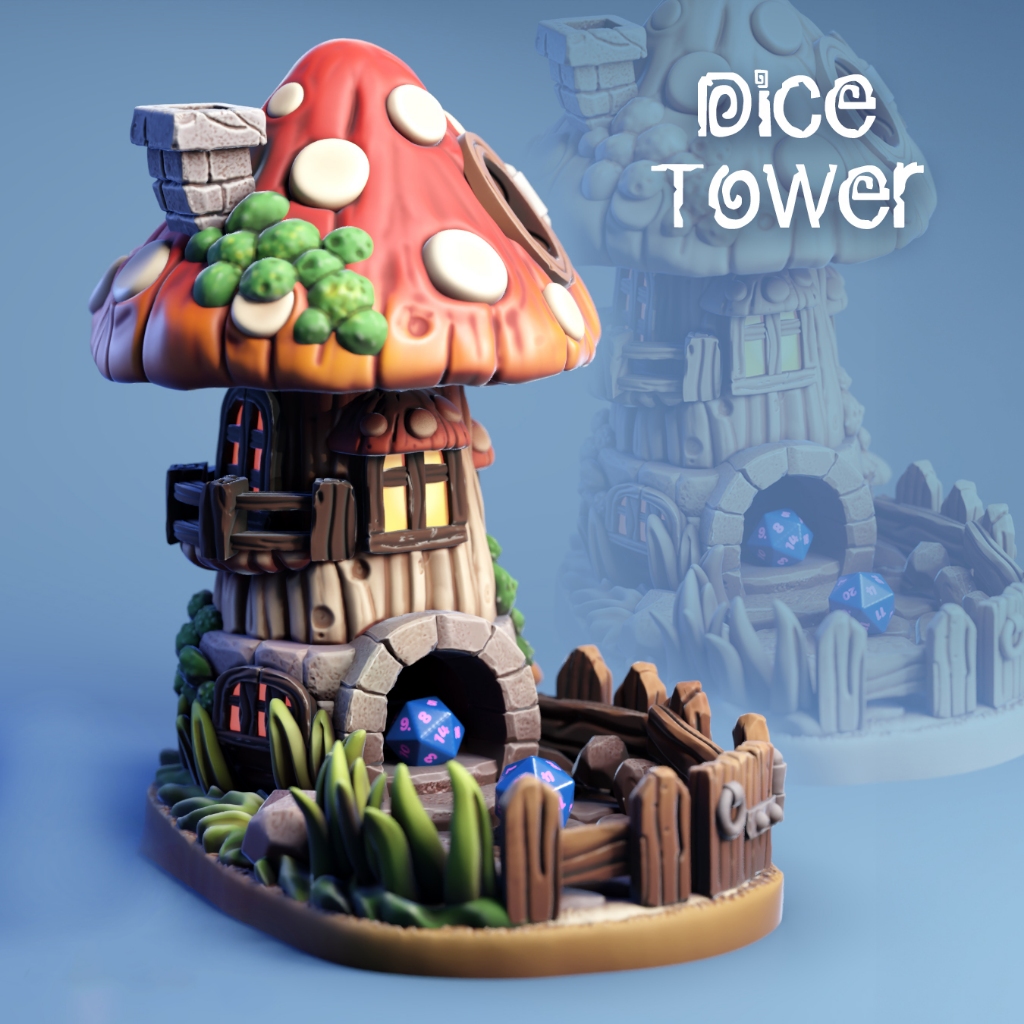 Tháp Xúc Xắc Nấm Kì Bí - Fantasy Mushroom Dice Tower - Boardgame