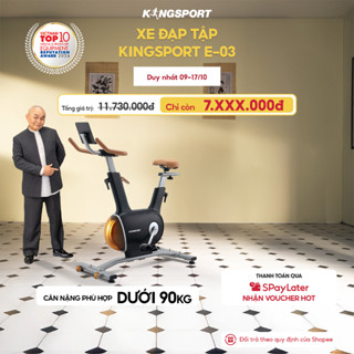 Xe đạp tập KINGSPORT Creative E-03 Black thiết kế thời trang sang trọng, bánh đà kép 7kg với 32 cấp độ kháng lực