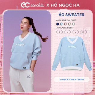 (SALE TRI ÂN) Áo Sweater Cổ Tim ECOCHIC V-NECK SWEATSHIRT Chất Liệu Cao Cấp Chính Hãng Nhiều Màu B085