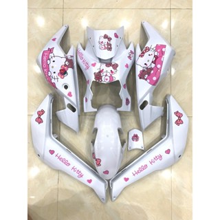  Bộ nhựa 8 món kèm tem hello kitty tem số 7 candy 3 lớp xịn tem hổ... dán xe điện Xmen   tặng kèm 4 ốc gắn mặt nạ nhỏ  