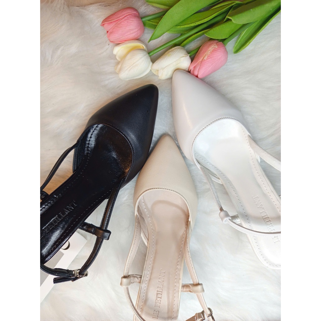 Giày cao gót sandal mũi sục hở gót da cao cấp 7f | BigBuy360 - bigbuy360.vn