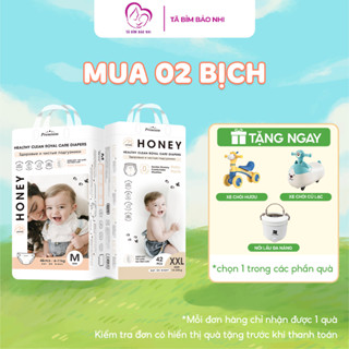   COMBO 2 BỊCH TẶNG QUÀ SỐC  Tã Bỉm HONEY PREMIUM Mẫu Mới Bỉm Chính Hãng Bỉm Dán Quần Full Size 