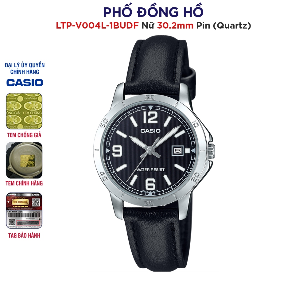 Đồng hồ nữ dây da Casio Anh Khuê LTP-V004L-1BUDF chính hãng