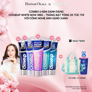 [HANNAH OLALA] Combo 6 Kem đánh răng Closeup White Now - Trắng Bật Tông 3X TỨC THÌ với Công nghệ Ánh Sáng Xanh 100g