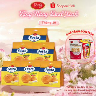[Quà Tặng Đơn 169k] [ĐỘC QUYỀN LIVESTREAM] Combo 6 Túi Bánh Mì Hoa Cúc Ngàn Lớp Fe'sta Richy - HSD 30 ngày