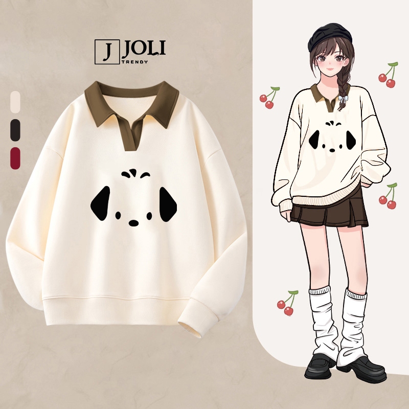 Áo Sweater Cổ V Chất Nỉ 2 Da BST 06 Big Eye By JOLI Form Rộng Dáng Unisex Dành Cho Nam Nữ | BigBuy360 - bigbuy360.vn