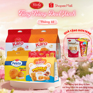 [Quà Tặng Đơn 169k] [HOT] Combo 4 Bịch Bánh Tươi Richy Karo: Chà Bông Sợi Gà, Phô Mai, Gấu & Bánh Mì Hoa Cúc
