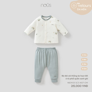  Nous Baby Bộ quần áo dài bé trai bé gái chất liệu mềm mịn nhẹ họa tiết cho bé xinh xắn bé dưới 10.5kg BST T10 