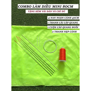  Combo lên diều mini 80cm bằng ngọn cần câu tặng kèm vải kèm 1 cuộn chỉ bò   chỉ bò 1000m  + vải màu ngẫu nhiên   