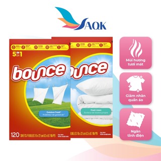 Giấy thơm quần áo Bounce Sheets (120 tờ) - Giúp quần áo mềm mại, thơm lâu và giảm tĩnh điện khi sấy